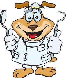 Clipart Illustration of a Dentist Dog Wearing A Head Lamp And Ho